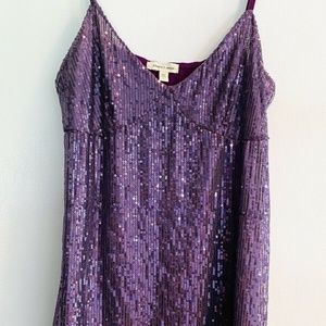 Purple Sequin Silence + Noise Slip Dress Sz M/L